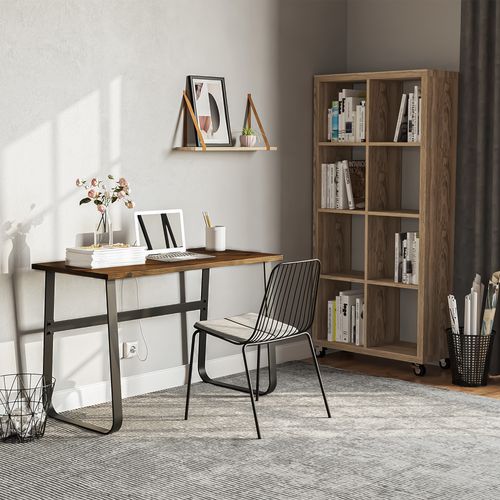 HOMCOM Industrial Writing Desk: Sleek, Sturdy Laptop Station for Home Office