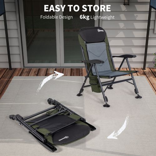 Ultimate Comfort Outsunny Folding Fishing Chair with 7-Position Backrest