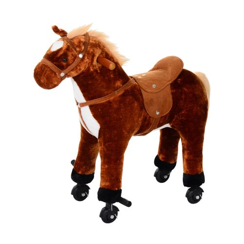 Galloping Plush Pony Ride-On: Interactive Horse Toy with Sounds & Wheels