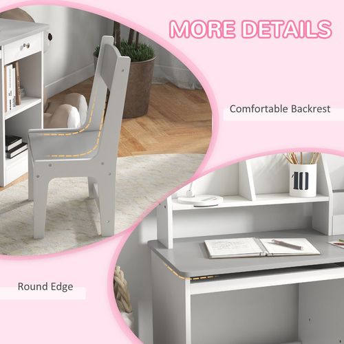 ZONEKIZ Children's Desk & Chair Set with Smart Storage - Perfect for Ages 5-8!
