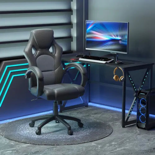 Vinsetto Executive Racing Swivel Chair - Ergonomic PU Leather for Office & Gaming