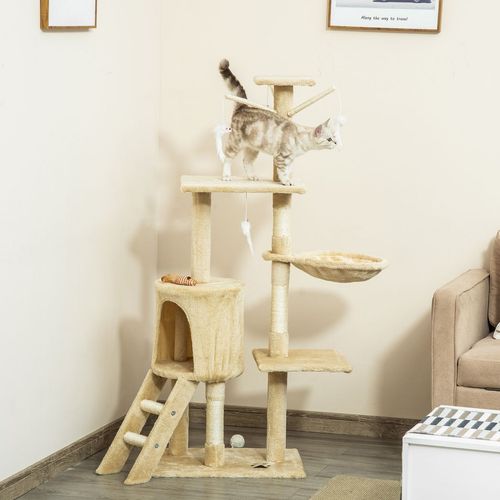 Ultimate Cat Activity Tower - 131cm Scratching Post & Condo with Fun Toys