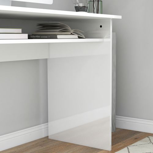 Versatile High Gloss White HOMCOM Computer Desk: Stylish Workstation for Any Space