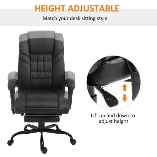6-Point Electric Massage Racing Chair with Adjustable Height & Remote Control