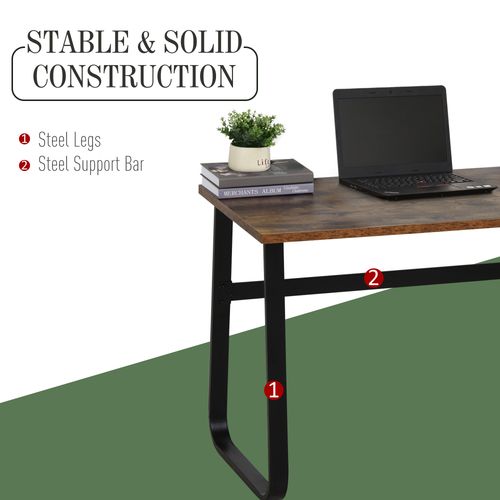 HOMCOM Industrial Writing Desk: Sleek, Sturdy Laptop Station for Home Office