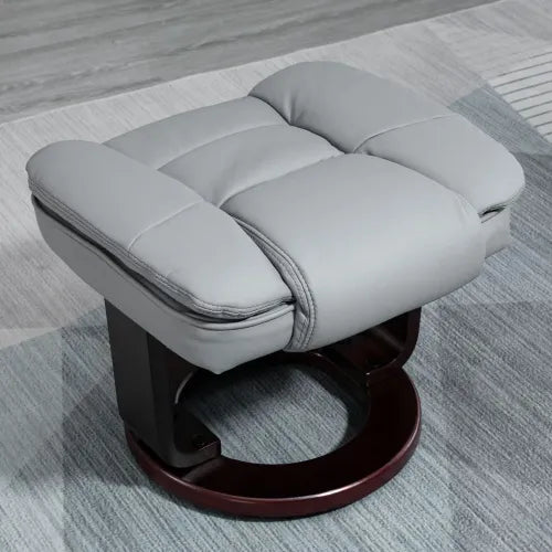 Luxurious Grey Swivel Recliner with Footrest - Comfort Meets Style