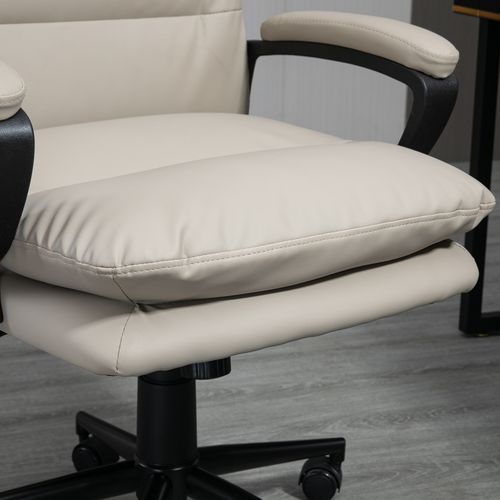 Vinsetto Grey PU Leather Ergonomic Office Chair with Adjustable Height & Armrests