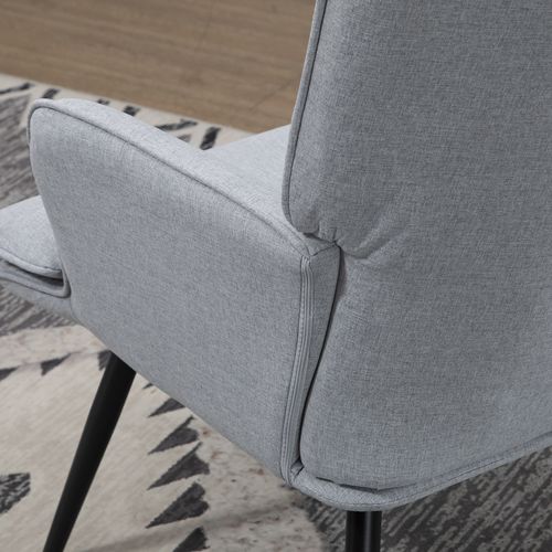 Modern HOMCOM Armchair & Footstool Set - Luxe Comfort in Light Grey