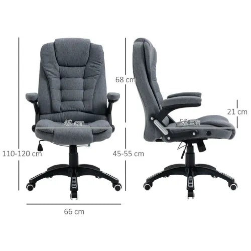 Executive Comfort: High Back Swivel Office Chair with Arms - Dark Grey