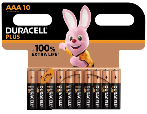 Duracell Plus AAA Batteries - 10-Pack, Box of 12 | 100% Life Guaranteed!