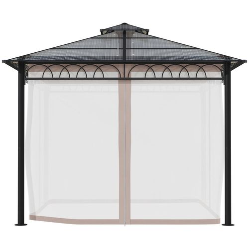 Spacious 3x3m Hardtop Gazebo with Curtains & Netting for Ultimate Outdoor Comfort