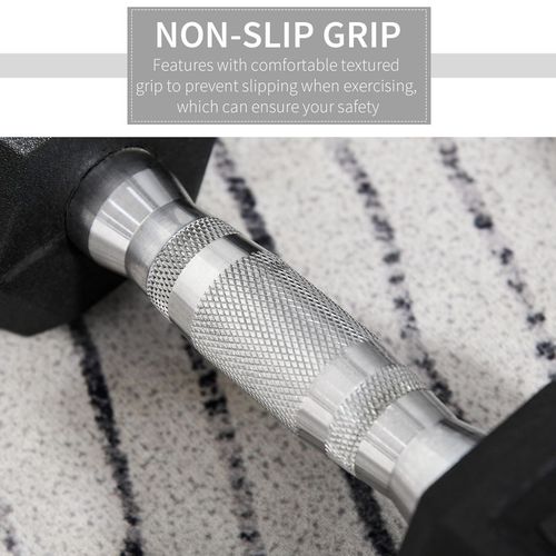 Hexagonal Rubber Dumbbells Set: 2x5kg for Ultimate Home Workout Excellence