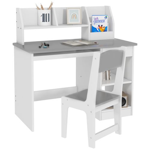 ZONEKIZ Children's Desk & Chair Set with Smart Storage - Perfect for Ages 5-8!
