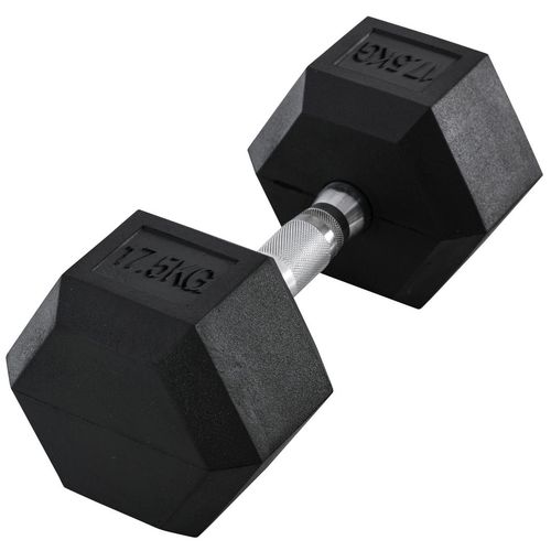 17.5KG Hex Rubber Dumbbell - Portable Strength for Home & Outdoor Workouts