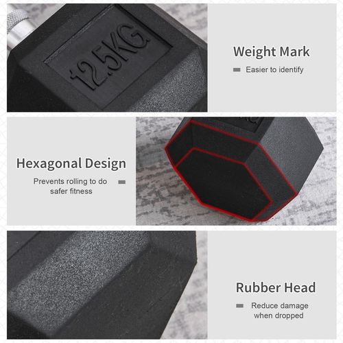 12.5KG Hex Dumbbell - Portable Hand Weights for Ultimate Home Workouts