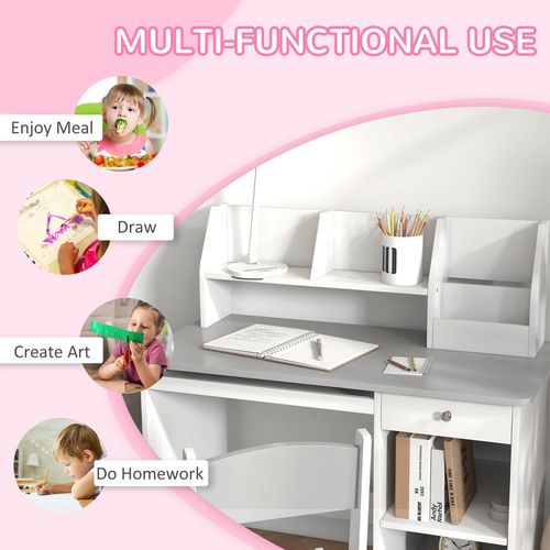ZONEKIZ Children's Desk & Chair Set with Smart Storage - Perfect for Ages 5-8!