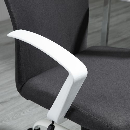 Ergonomic Dark Grey Linen Swivel Desk Chair - Comfort Meets Style