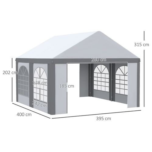 4x4m Party Tent with Windows & Double Doors - Perfect for Every Celebration!