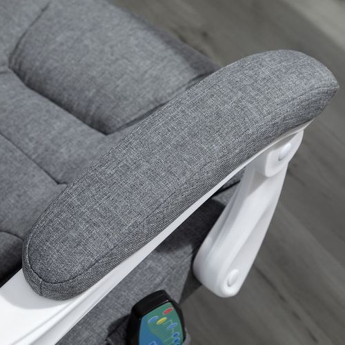 Vintage Heated Massage Office Chair with 6 Vibration Points - Grey Comfort