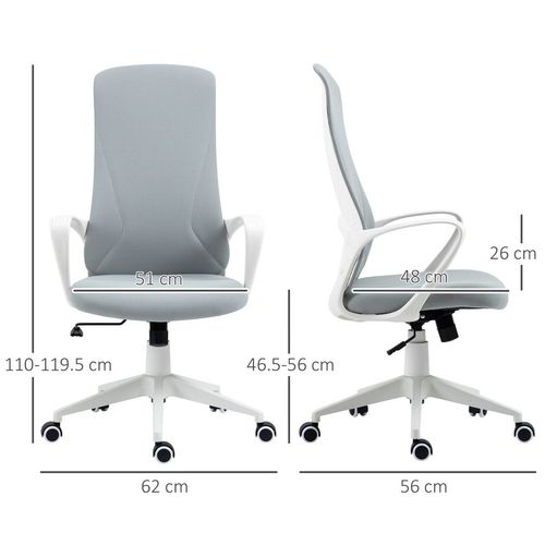 Vinsetto Grey High-Back Adjustable Office Chair - Comfort Meets Style!