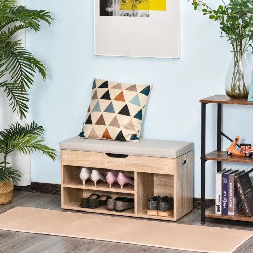 Stylish Shoe Storage Bench with Hidden Compartment & Comfortable Sponge Top
