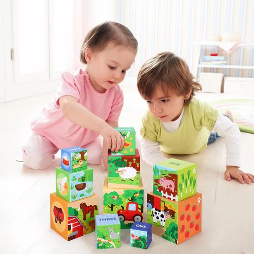 Colorful SOKA Farm Stacking Cubes – Build, Nest & Learn!