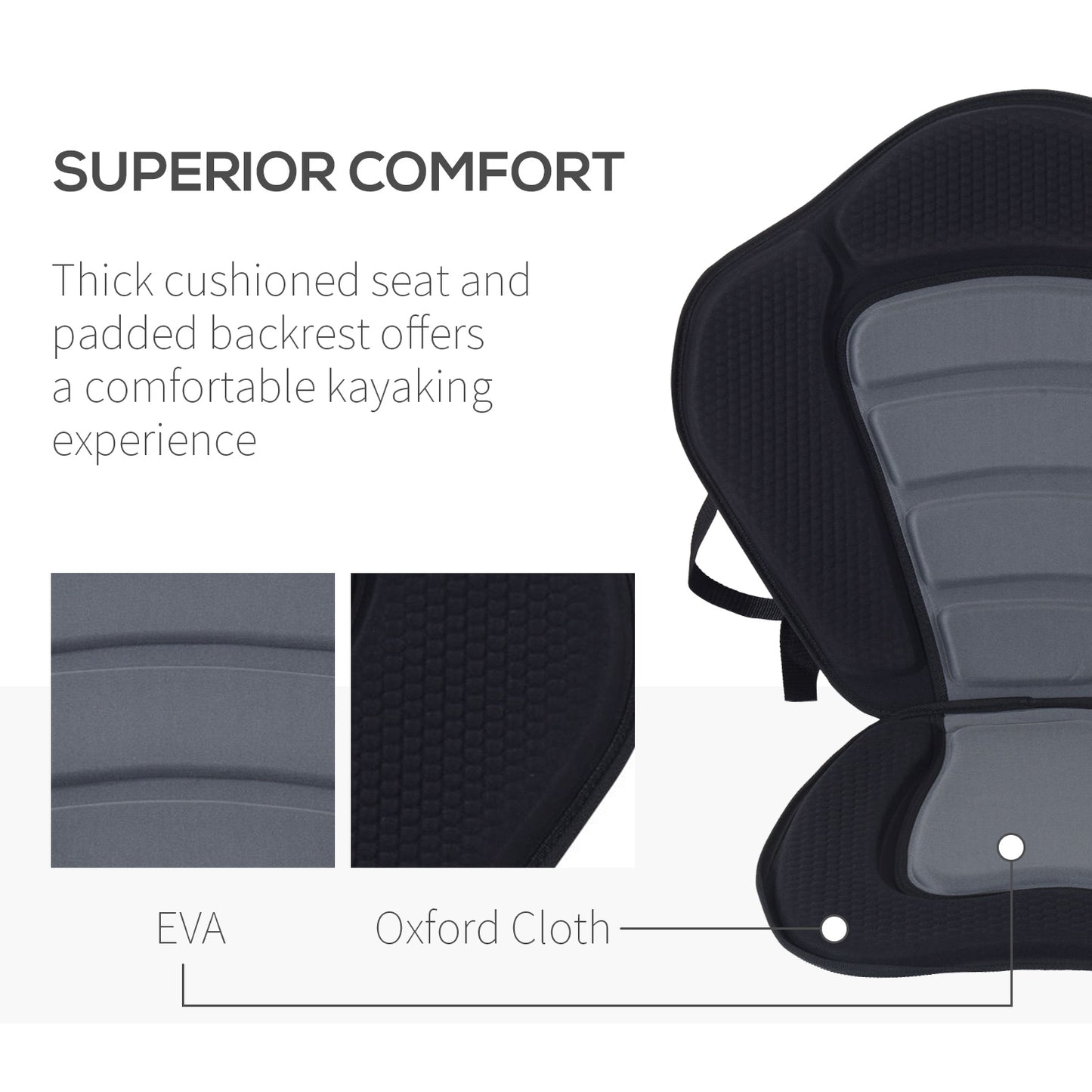 Comfort Plus: Detachable Padded Kayak Seat & Backrest for Ultimate Water Enjoyment