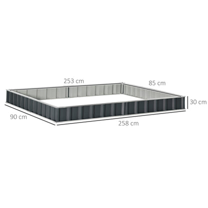 Metal Raised Garden Bed Steel Planter Box A Pairs of Glove 258cmx90cm