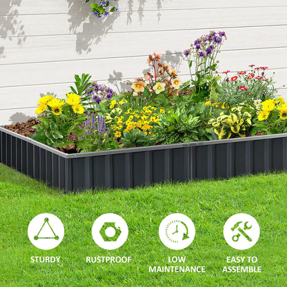 Metal Raised Garden Bed Steel Planter Box A Pairs of Glove 258cmx90cm