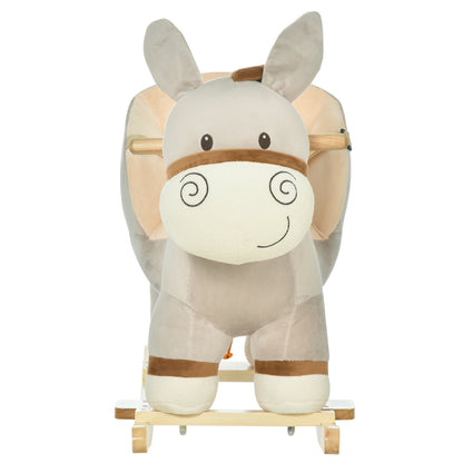 Delightful Plush Donkey Ride-On Rocker with Sounds & Safety Features for Kids