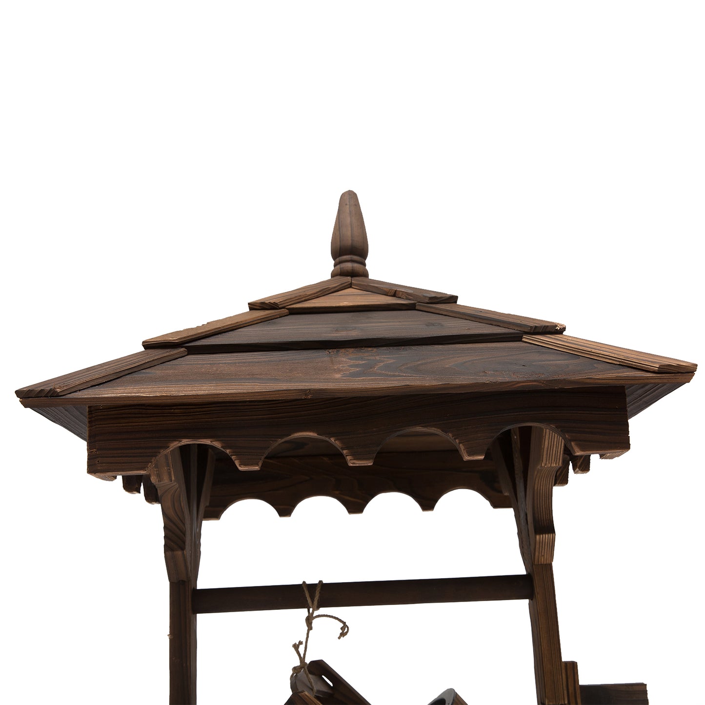 Enchanting Fir Wood Wishing Well Fountain for Stunning Garden Decor