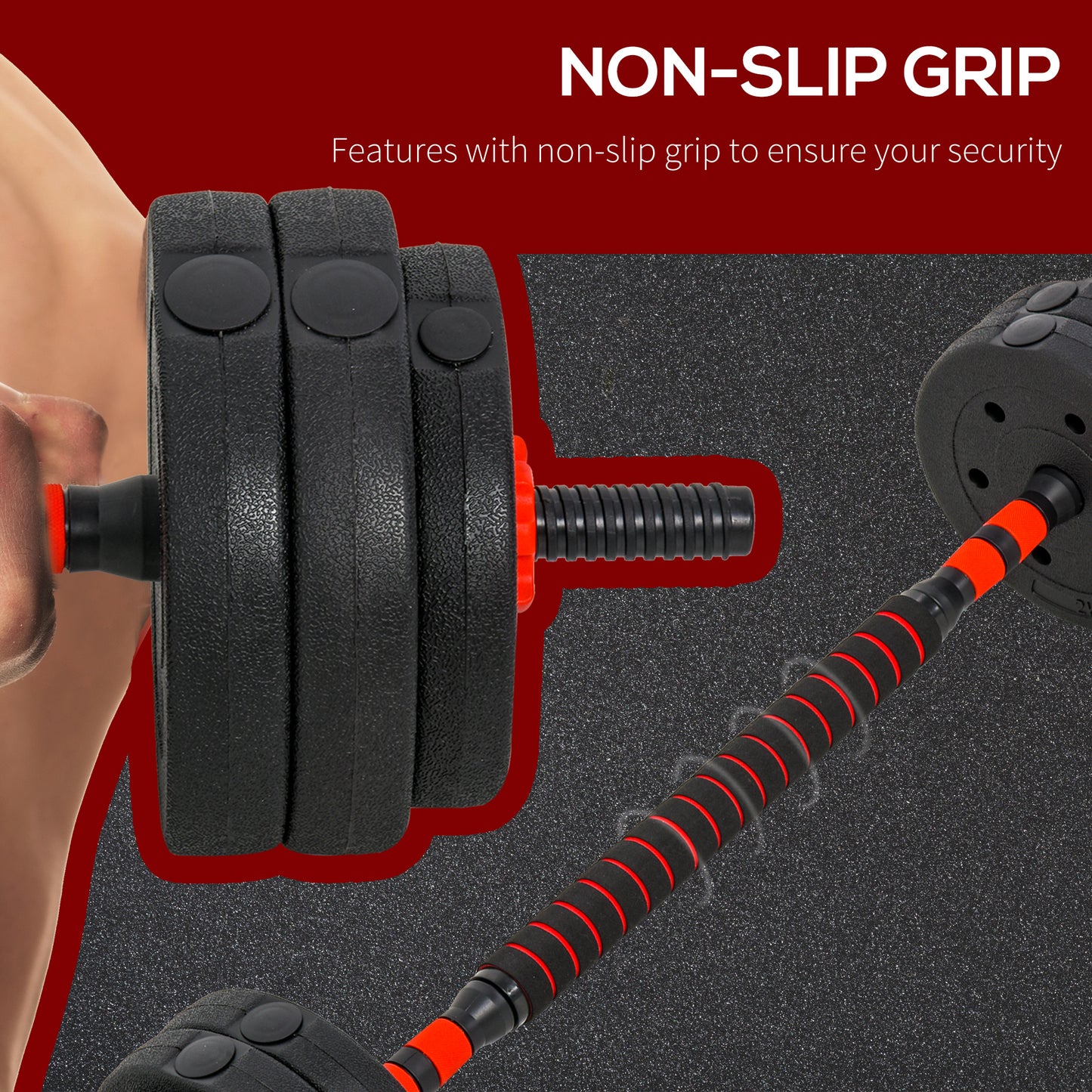 25kg 2-in-1 Adjustable Barbell & Dumbbell Set for Ultimate Home Fitness