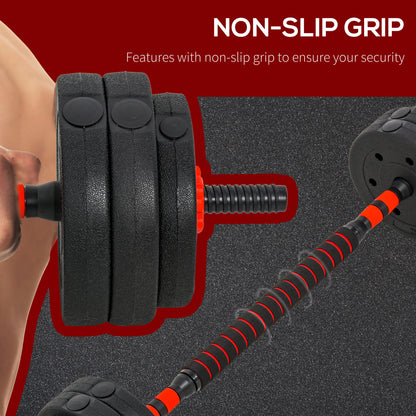 25kg 2-in-1 Adjustable Barbell & Dumbbell Set for Ultimate Home Fitness