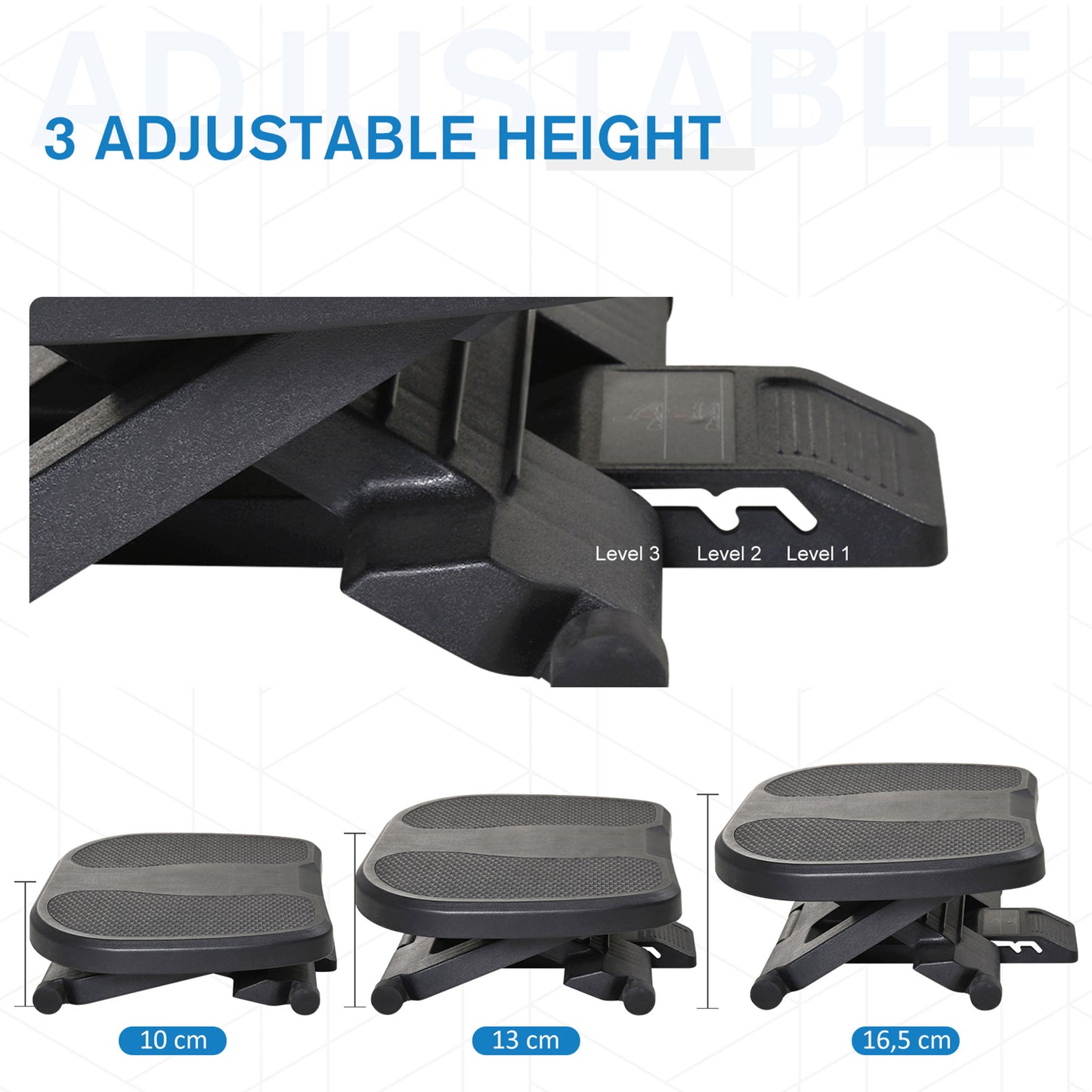 Ergonomic Adjustable Under-Desk Footrest: Elevate Comfort & Posture!