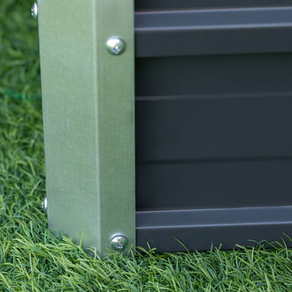 Raised Garden Bed, Elevated Planter Box & Gloves, Grey