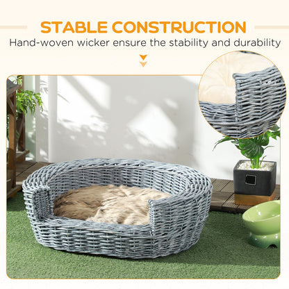 Luxury Elevated Rattan Pet Bed with Plush Cushion for Ultimate Comfort