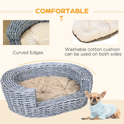 Luxury Elevated Rattan Pet Bed with Plush Cushion for Ultimate Comfort