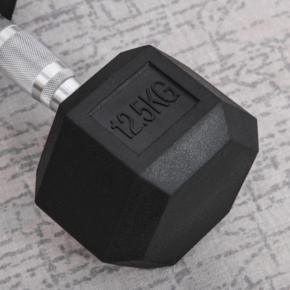 12.5KG Hex Dumbbell - Portable Hand Weights for Ultimate Home Workouts