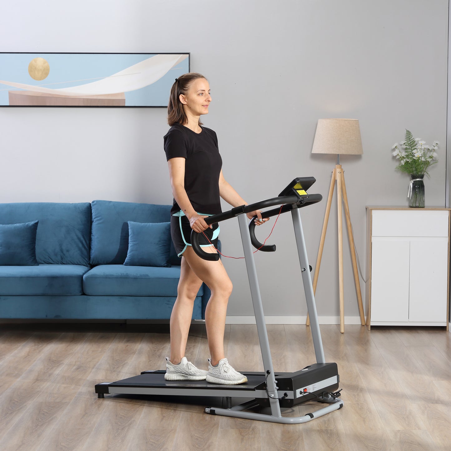 Space-Saving 1.25HP Folding Electric Treadmill - Home Fitness Revolution!