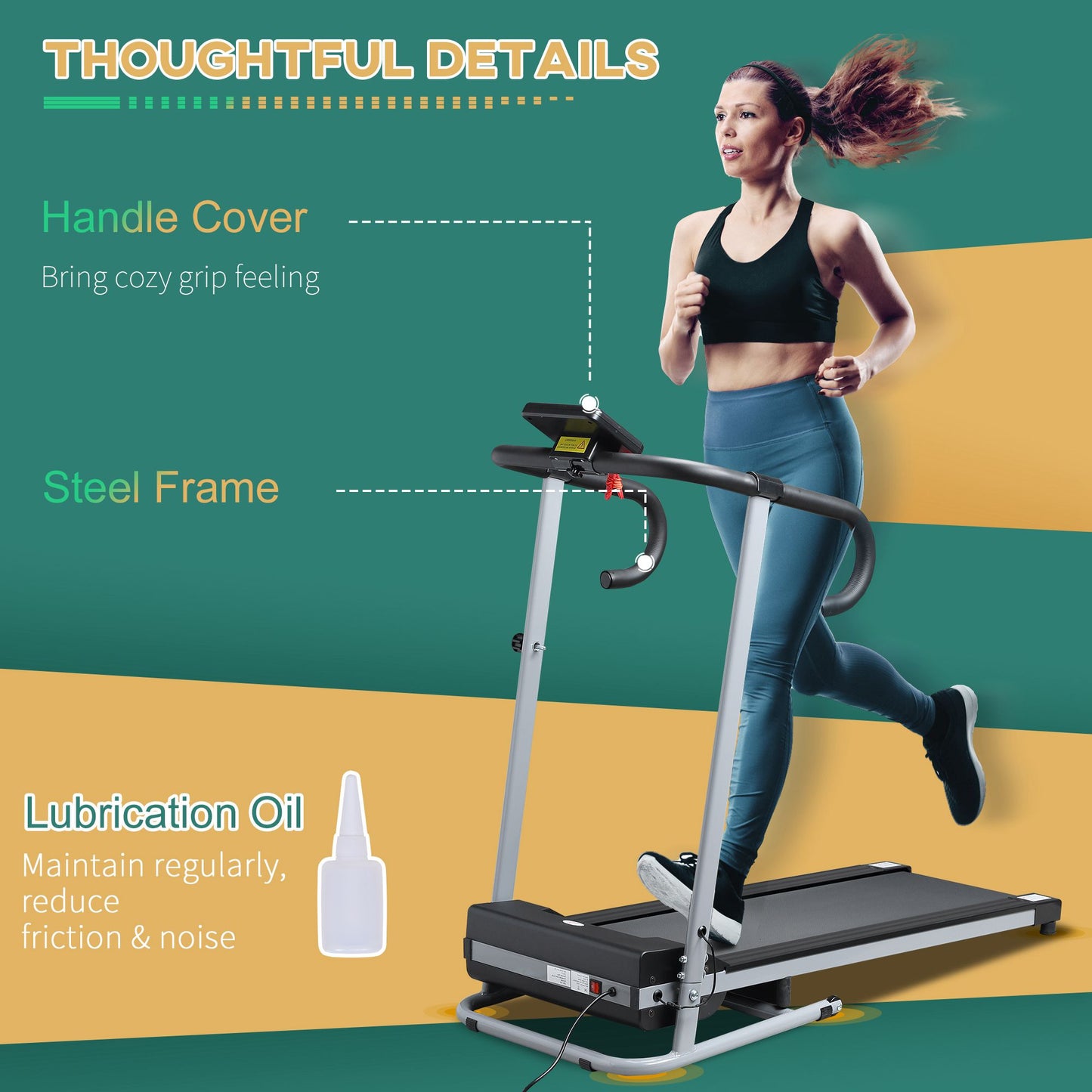 Space-Saving 1.25HP Folding Electric Treadmill - Home Fitness Revolution!