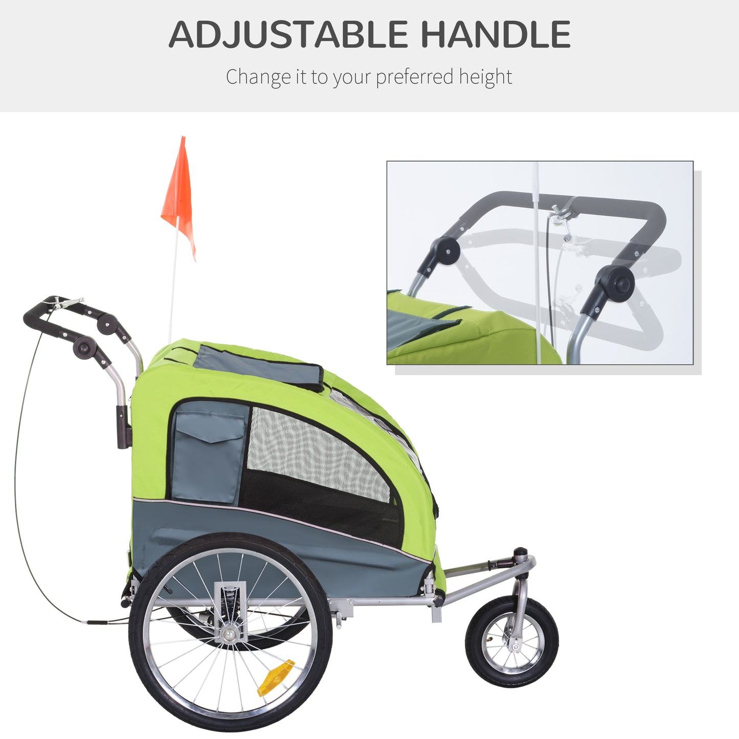 PawHut Pet Bike Trailer: Stylish 3-Wheel Water-Resistant Carrier for Small Dogs