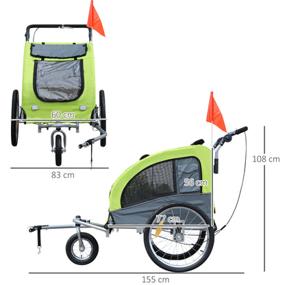 PawHut Pet Bike Trailer: Stylish 3-Wheel Water-Resistant Carrier for Small Dogs