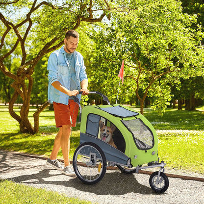 PawHut Pet Bike Trailer: Stylish 3-Wheel Water-Resistant Carrier for Small Dogs