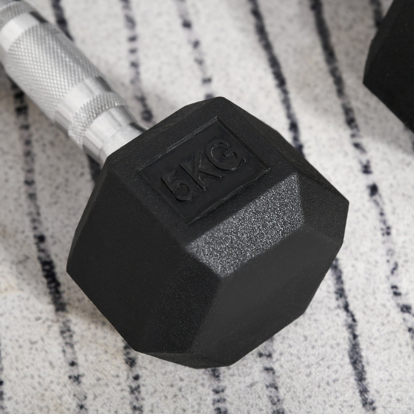 Hexagonal Rubber Dumbbells Set: 2x5kg for Ultimate Home Workout Excellence