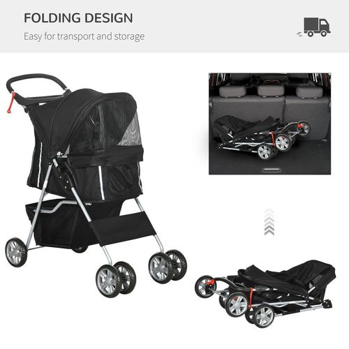 Deluxe Foldable Pet Stroller – Comfort & Style for Dogs and Cats on the Go!