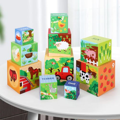 Colorful SOKA Farm Stacking Cubes – Build, Nest & Learn!
