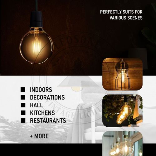 Vintage Edison LED Light Bulb 5-Pack, G95 8W E27 - Antique Charm & Modern Efficiency