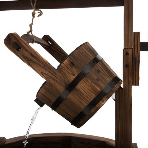 Enchanting Fir Wood Wishing Well Fountain for Stunning Garden Decor