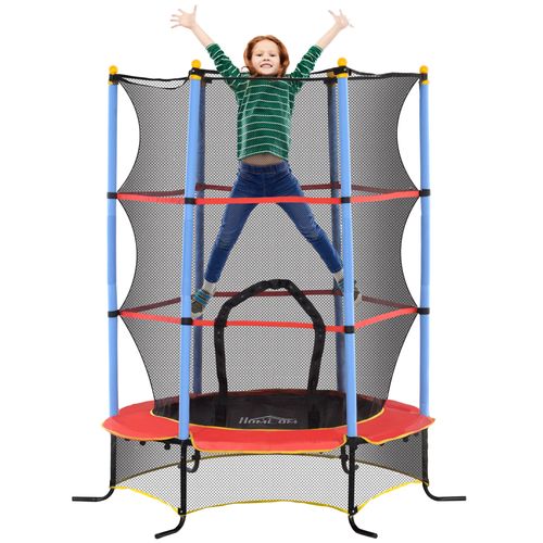 HOMCOM Kids Trampoline with Safety Enclosure – Fun and Secure Bouncing!