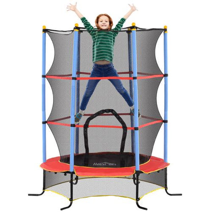 HOMCOM Kids Trampoline with Safety Enclosure – Fun and Secure Bouncing!